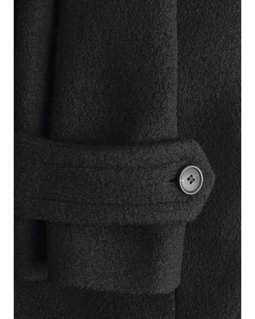 & Other Stories Black Tie-Belt Wool Coat