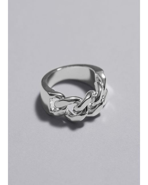 & Other Stories Gray Chunky Chain Ring