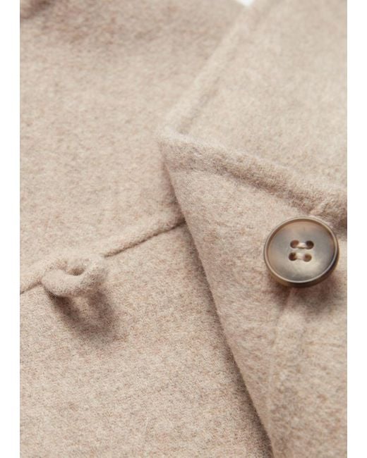 & Other Stories Natural Asymmetric Wool Cape