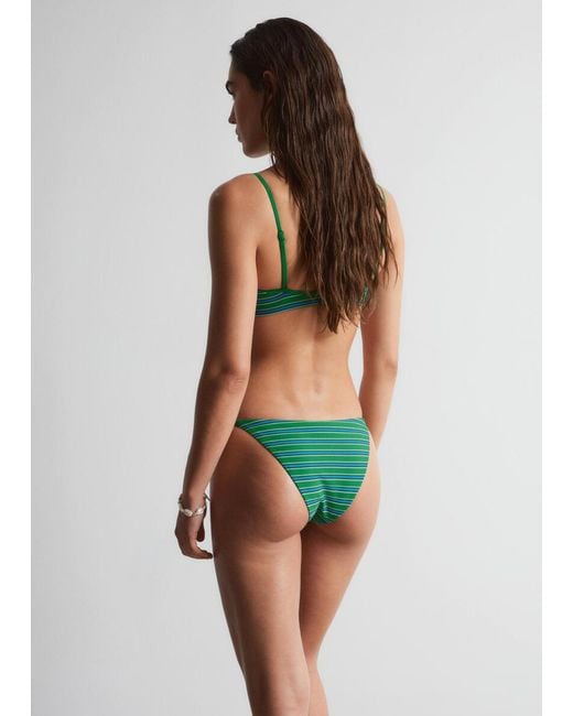 & Other Stories Green Side-Detail Bikini Briefs