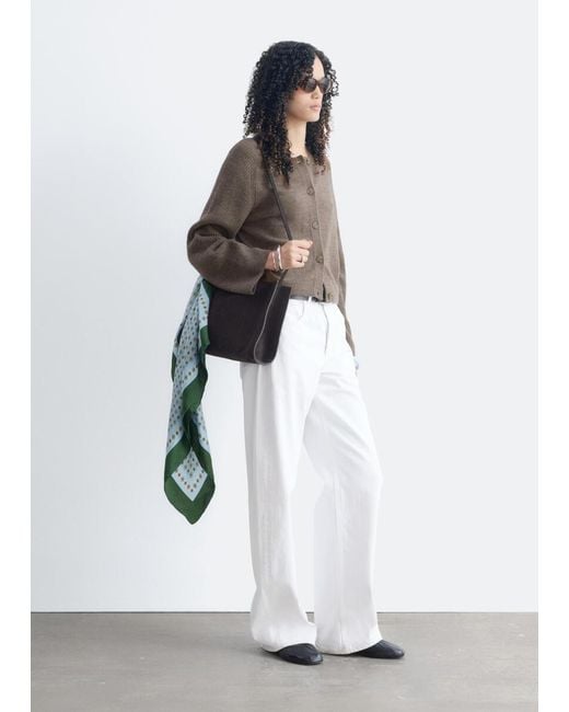 & Other Stories Brown Relaxed Wool-Cotton Cardigan