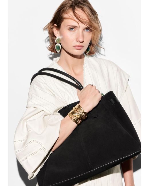 Sac Cabas En Daim & Other Stories en coloris Black