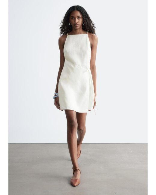 & Other Stories White Linen Mini Dress