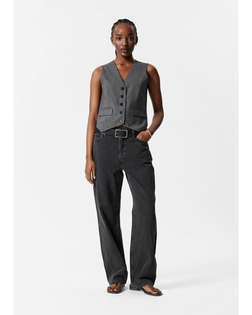& Other Stories Gray Tailored Wool Waistcoat