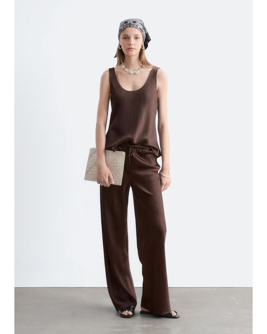 & Other Stories Brown Scoop Neck Tank Top