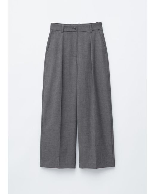 & Other Stories Gray Tailored Press-Crease Trousers