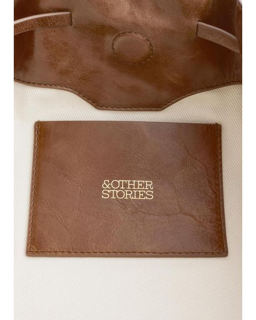 & Other Stories Brown Low-Profile Leather Shoulder Bag