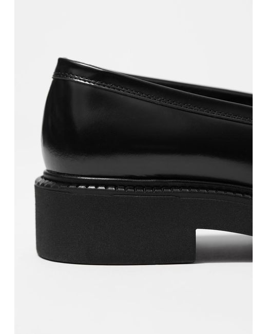 & Other Stories Black Chunky Leather Loafers