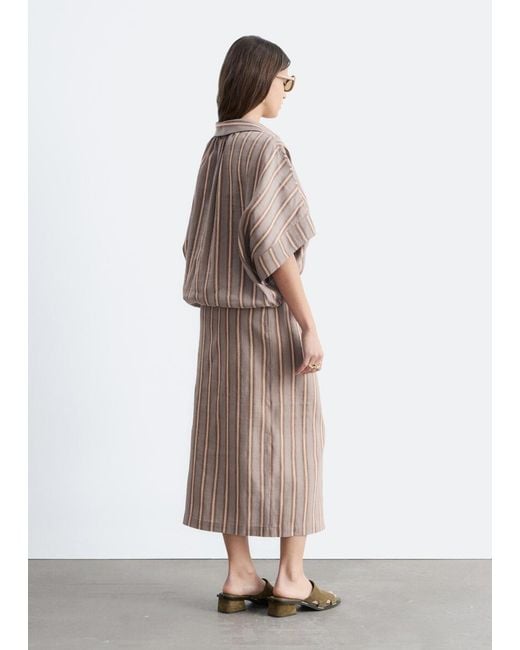 & Other Stories Brown Drawstring Cropped Top