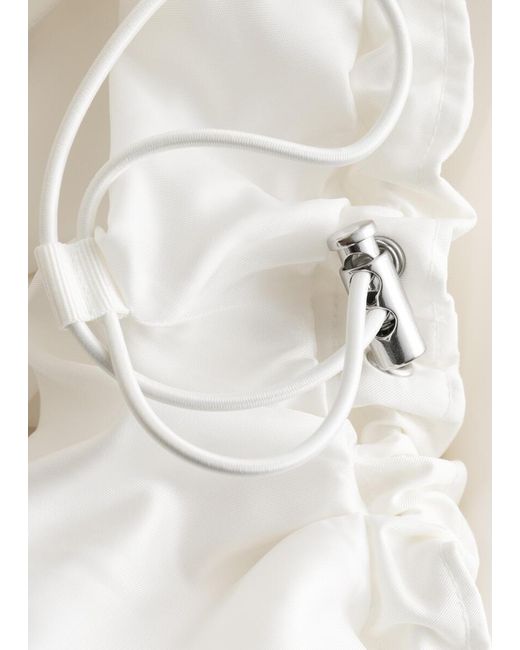 & Other Stories White Zip-Up Twill Jacket