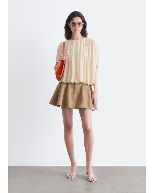 & Other Stories Natural Draped Jersey Top