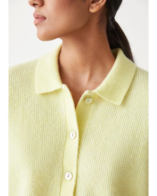 & Other Stories Cropped Collared Knit Cardigan in Yellow | Lyst Canada