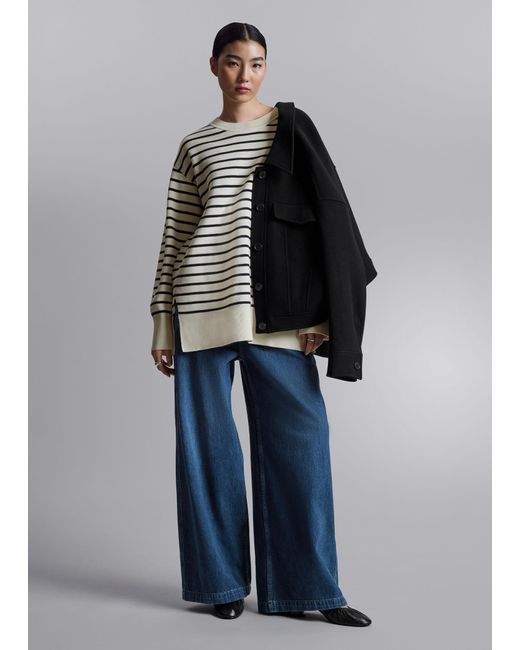 & Other Stories Blue Striped Sweater