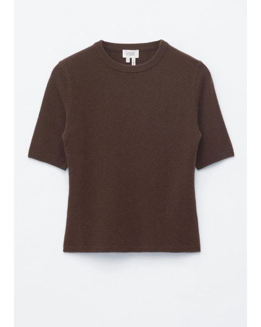 & Other Stories Blue Short-Sleeve Cashmere Top