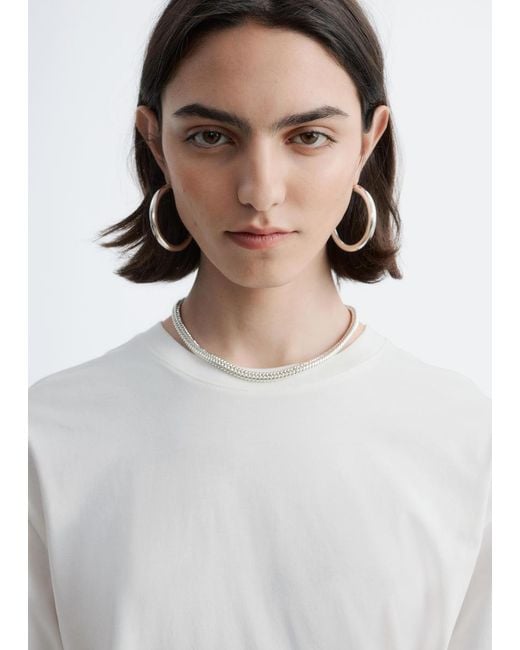 & Other Stories White Long-Sleeve Jersey Top