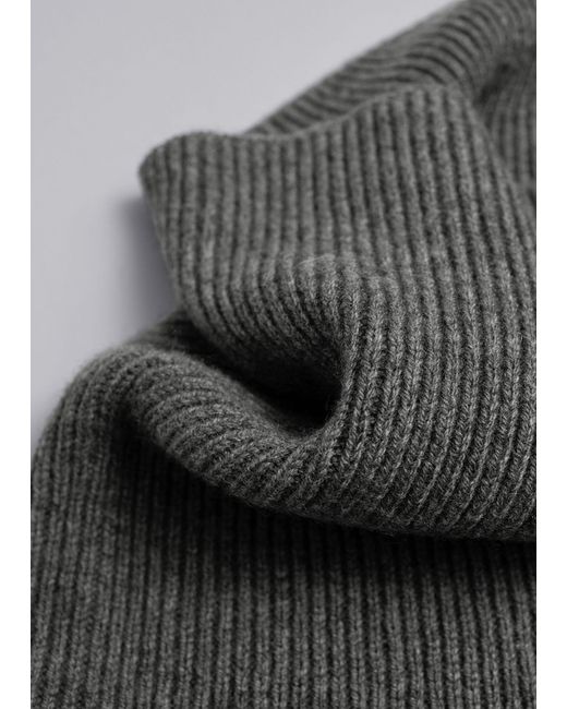 & Other Stories Gray Soft Wool Tube Scarf