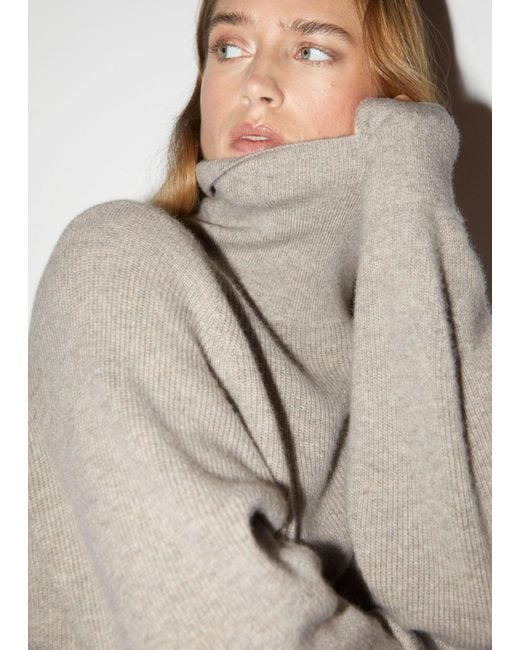 & Other Stories Natural Cashmere Turtleneck Sweater