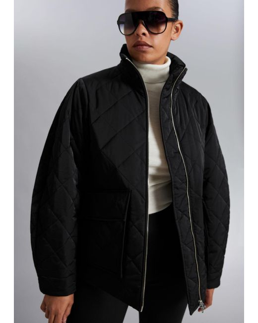 & Other Stories Diamondquilted Jacket in Black Lyst
