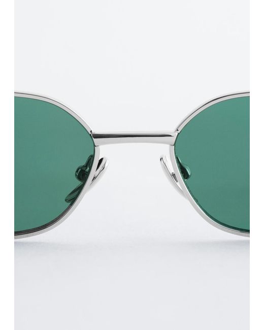 & Other Stories Green Slim Rectangular Sunglasses