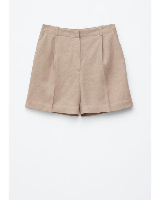 & Other Stories Natural Tailored Linen Shorts