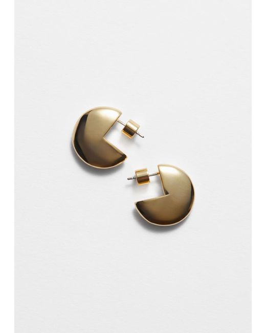 & Other Stories White Geometric Hoop Earrings