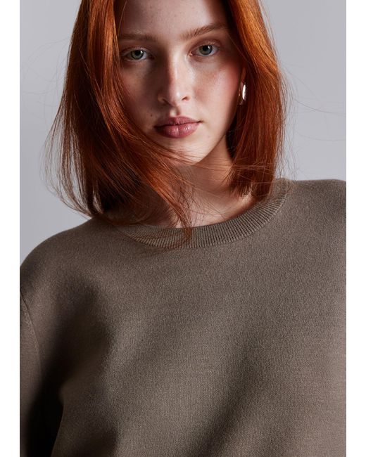 & Other Stories Brown Wide-sleeve Knit Sweater
