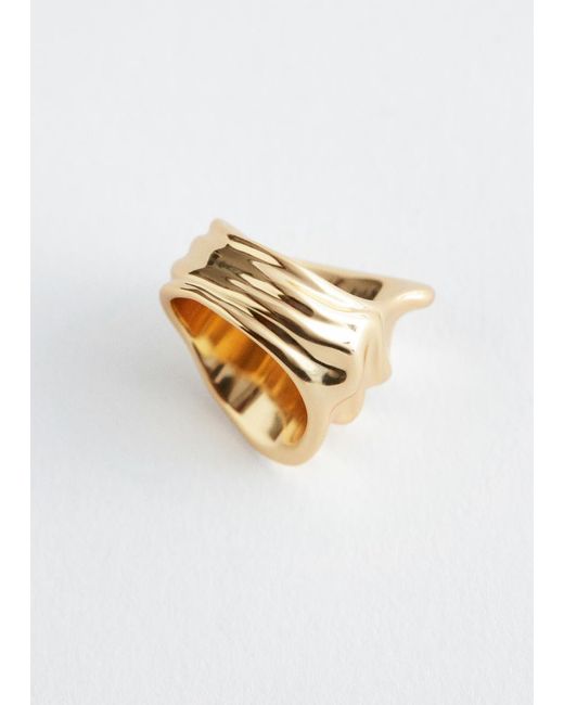 & Other Stories White Wavy Sculptural Ring