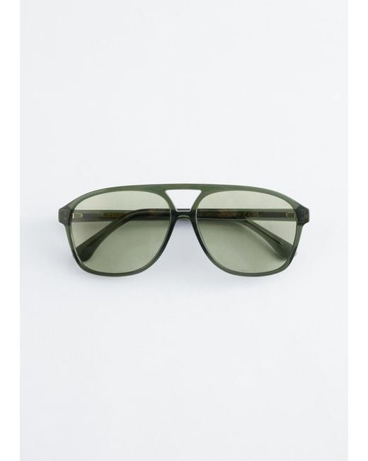 & Other Stories Black Oversized Aviator Sunglasses