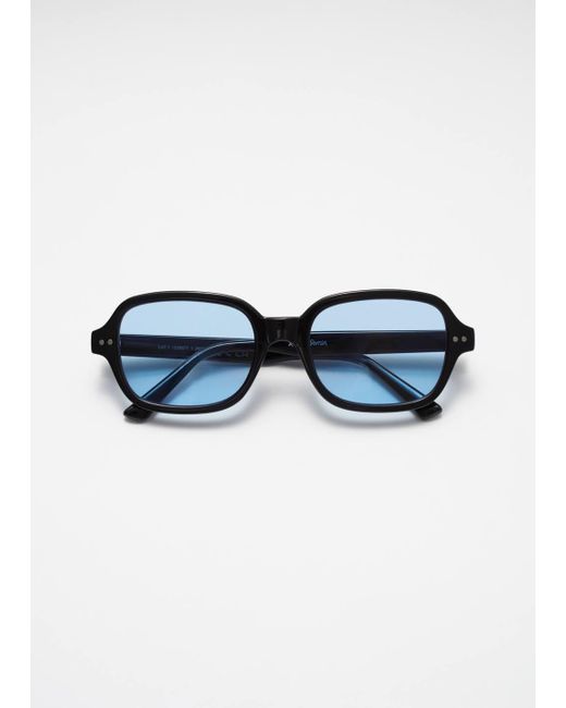& Other Stories Blue Rectangular Frame Sunglasses