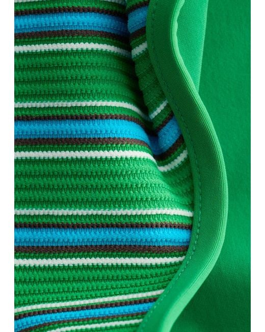 & Other Stories Green Cross-Back V-Neck Swimsuit