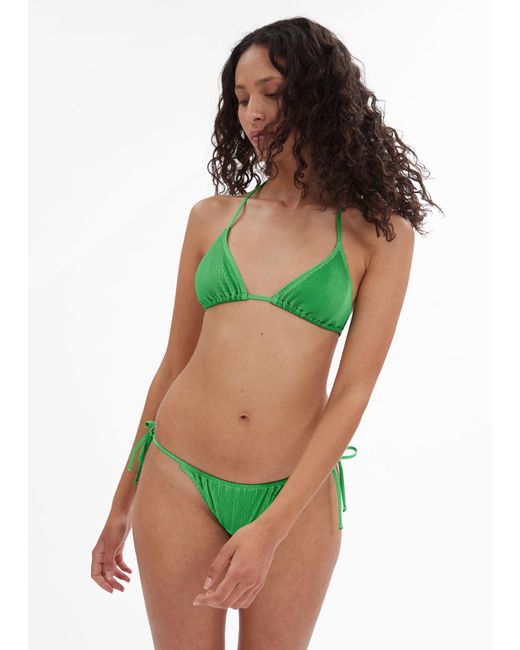 & Other Stories Green Mini-Bikinihose Mit Falten