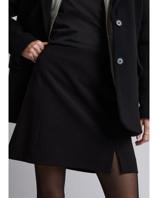 & Other Stories Black A-line Mini Skirt