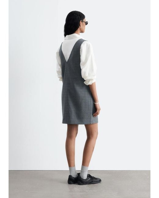 & Other Stories Gray Houndstooth Dress