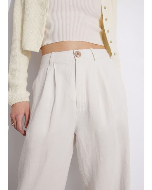 & Other Stories White Relaxed Breezy Trousers