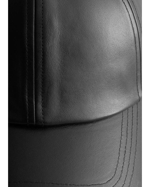 & Other Stories Black Leather Cap
