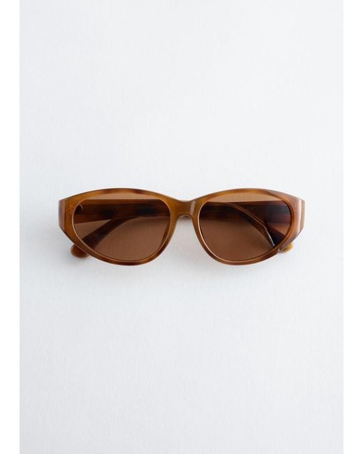 & Other Stories White Oval Cat-Eye Sunglasses