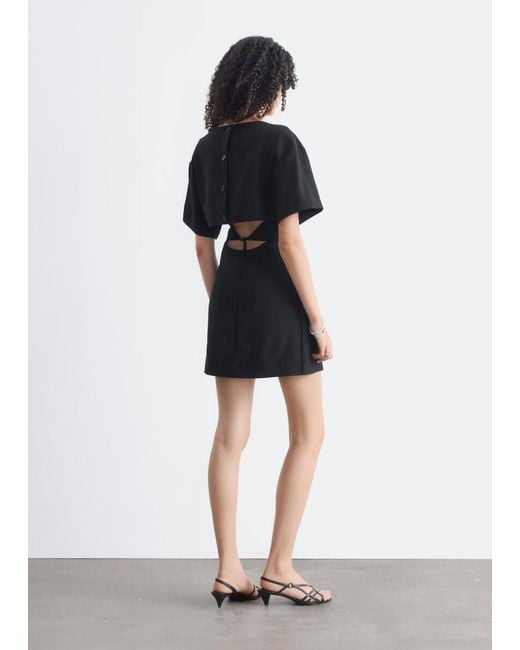 & Other Stories Black Open-Back Dress