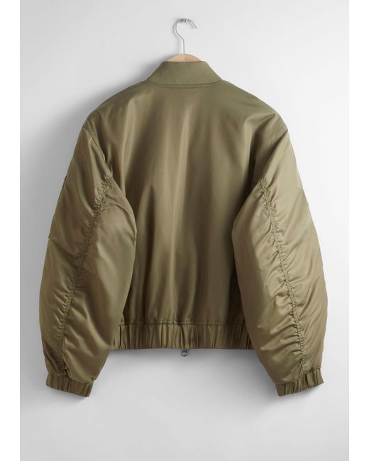 & Other Stories Green Boxy Zip-up Jacket
