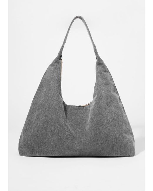 & Other Stories Gray Washed Denim Tote Bag