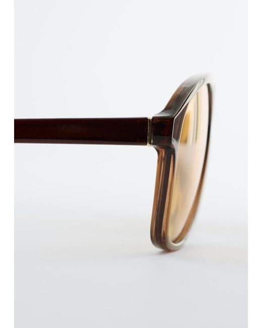 & Other Stories Brown Oversized Aviator Sunglasses