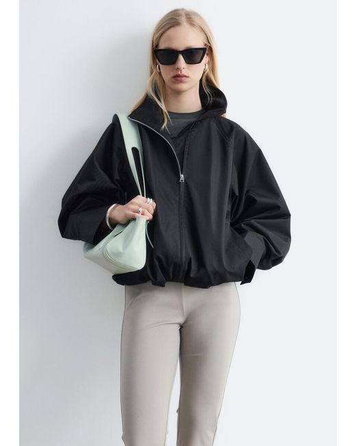 & Other Stories Black Zip-Up Twill Jacket