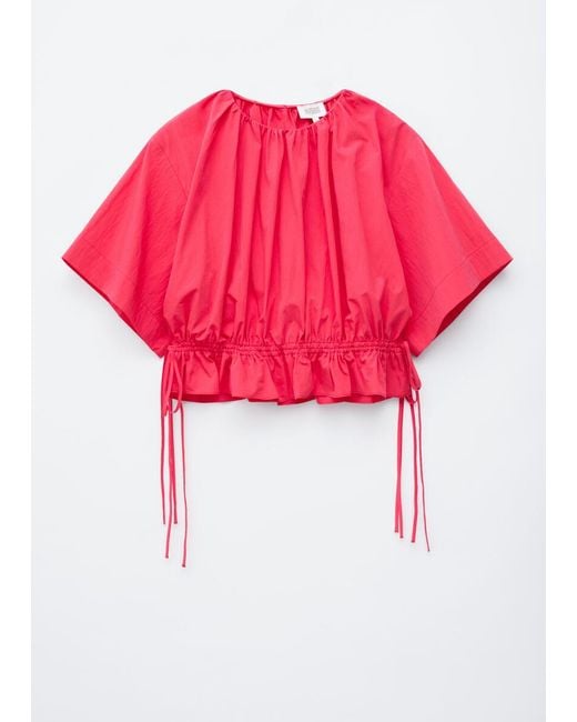 & Other Stories Red Drawstring Top