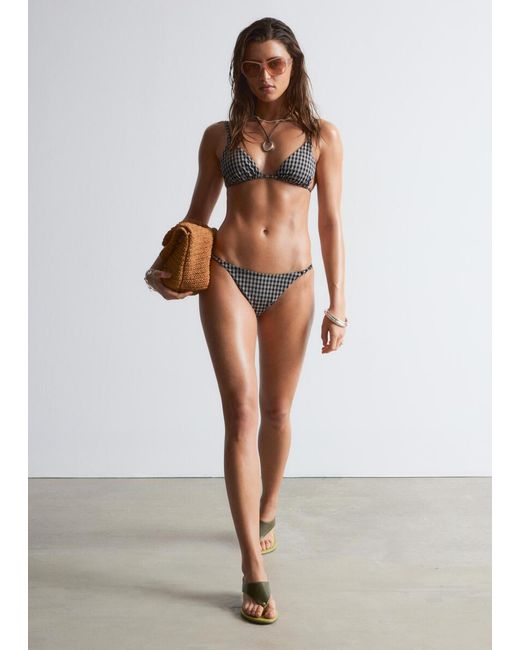 & Other Stories Black Triangle Bikini Top