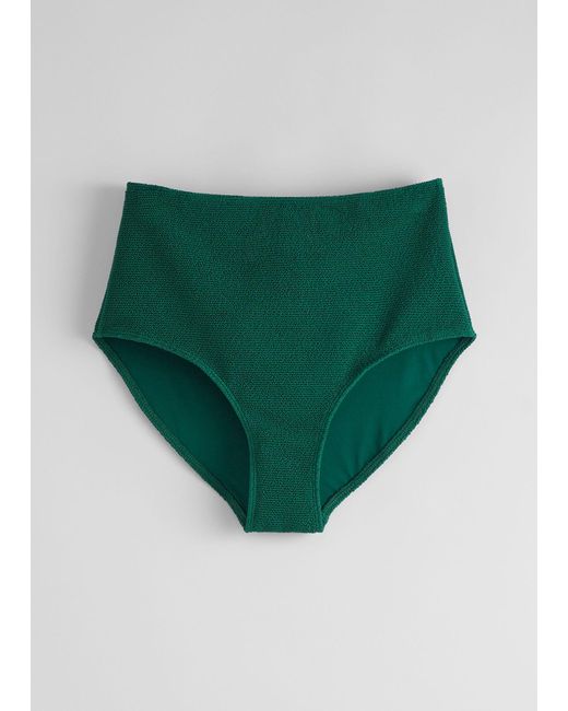 & Other Stories Green Textured Bikini Briefs