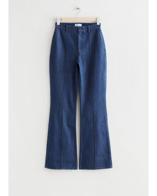 & Other Stories Denim Flared Pintuck Jeans in Blue | Lyst