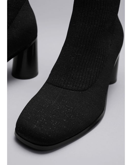 & Other Stories Black Knit Sock Boots