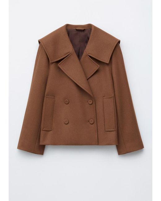 & Other Stories White Double-Breasted Wool Jacket