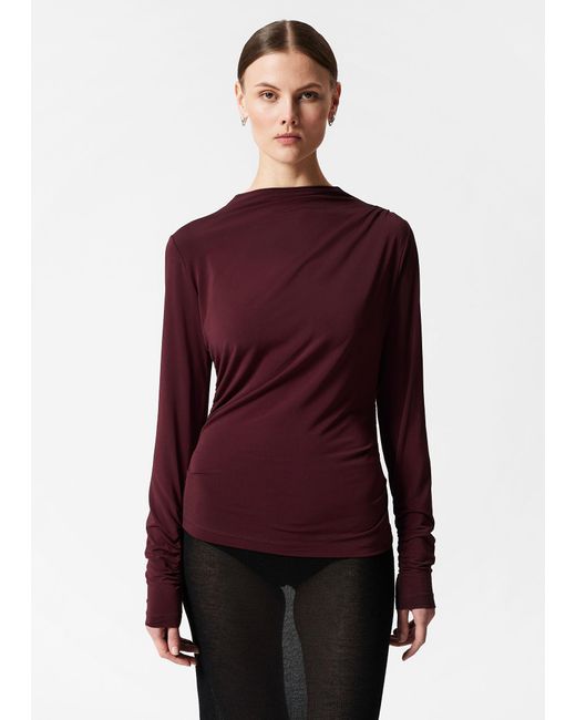 & Other Stories Red Draped Top