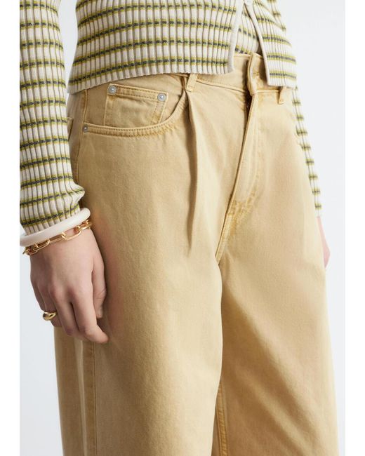 & Other Stories Natural Fold-Detail Jeans