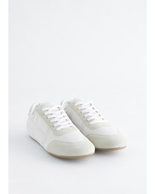 & Other Stories White Suede Trainers